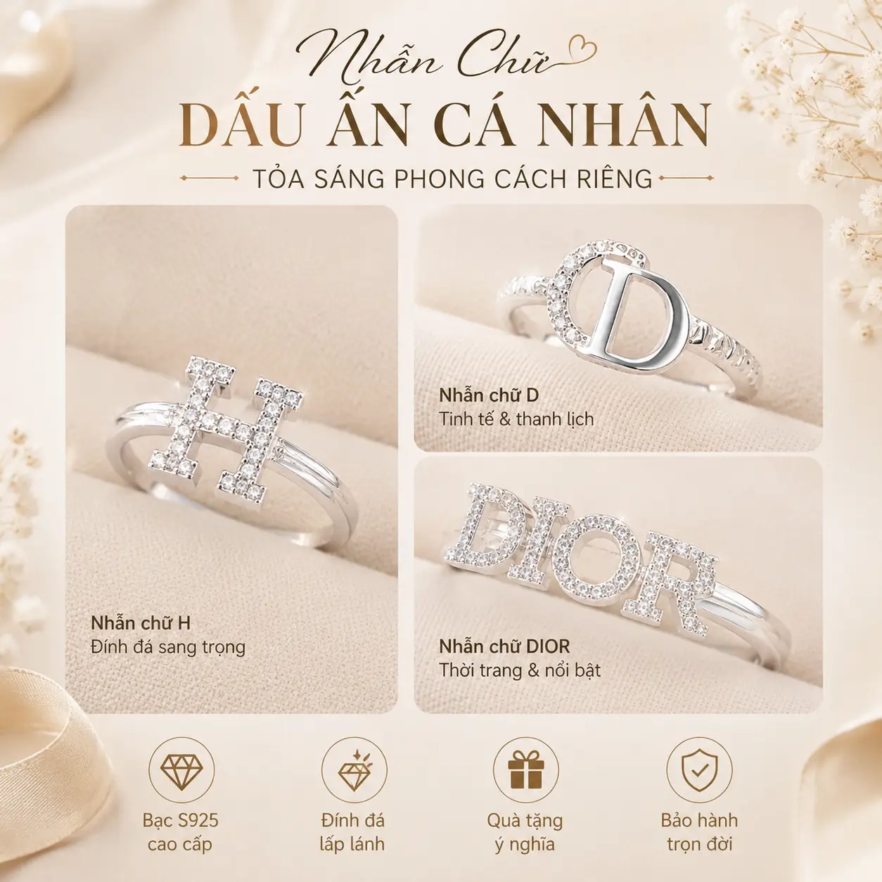 Vì Sao Nhẫn Chữ Luôn Được Yêu Thích Trong Trang Sức Nữ?