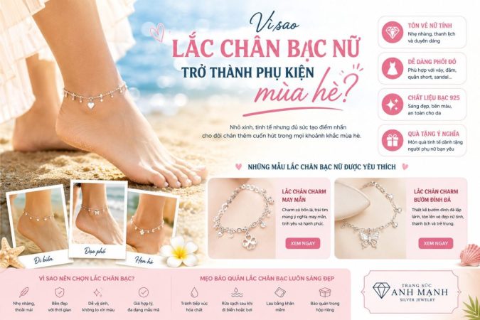 Vì sao lắc chân bạc nữ trở thành phụ kiện mùa hè?