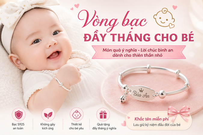 Vòng Bạc Đầy Tháng Cho Bé