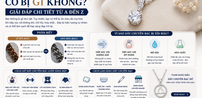 dây chuyền bạc có bị gỉ không