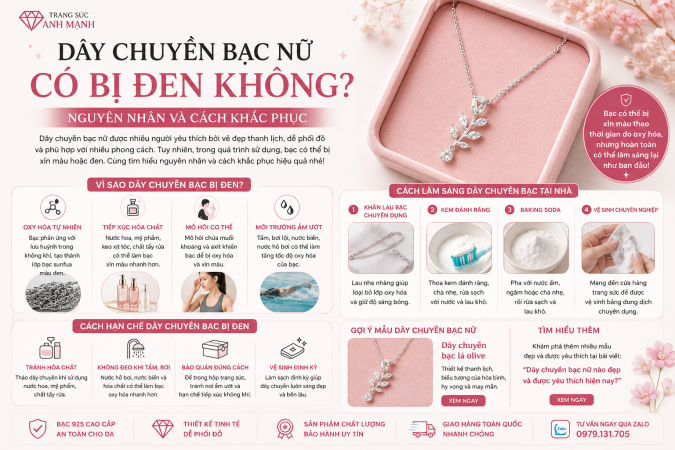 Dây Chuyền Bạc Nữ Có Bị Đen Không? Nguyên Nhân Và Cách Khắc Phục