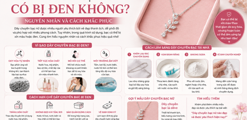 dây chuyền bạc nữ có bị đen không