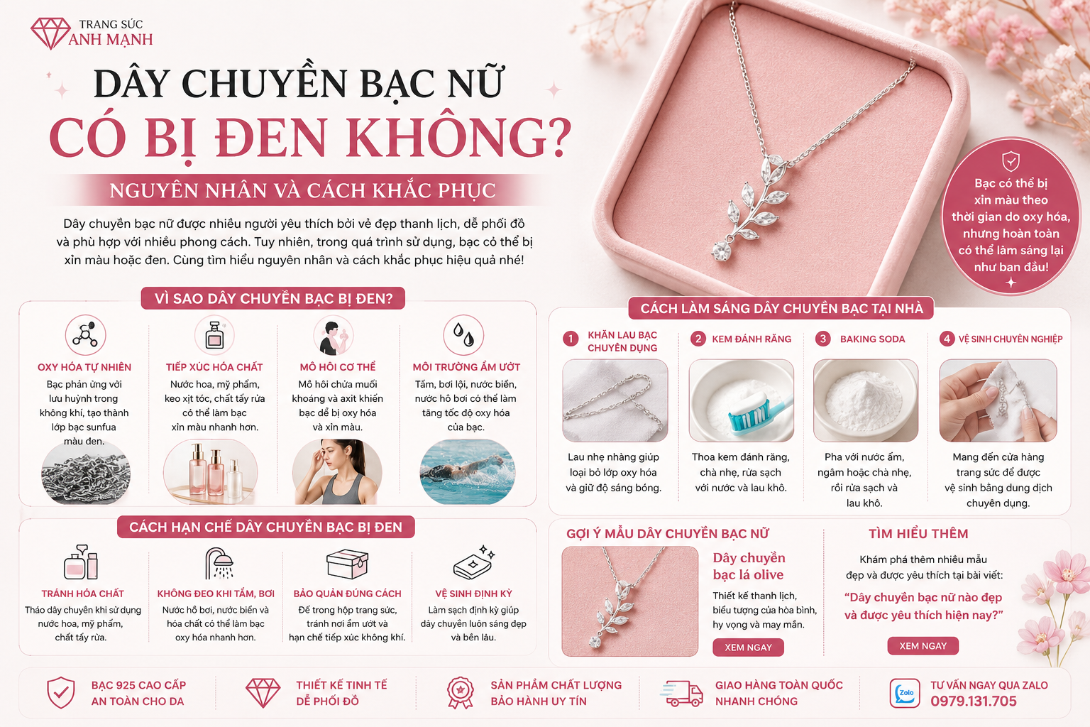 Dây Chuyền Bạc Nữ Có Bị Đen Không? Nguyên Nhân Và Cách Khắc Phục