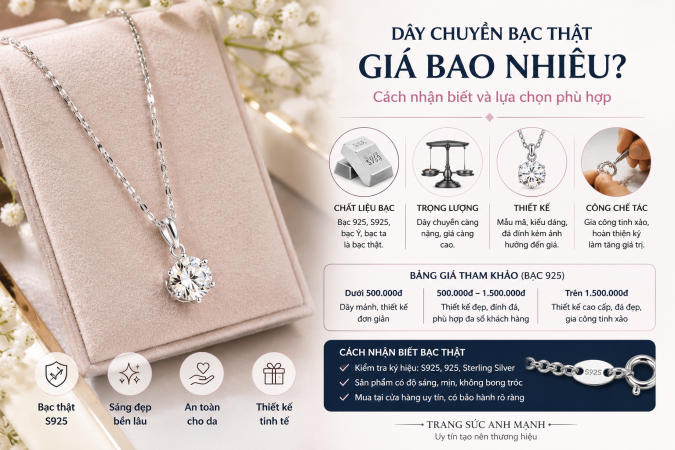 Dây Chuyền Bạc Thật Giá Bao Nhiêu? Cách Nhận Biết Và Lựa Chọn Phù Hợp