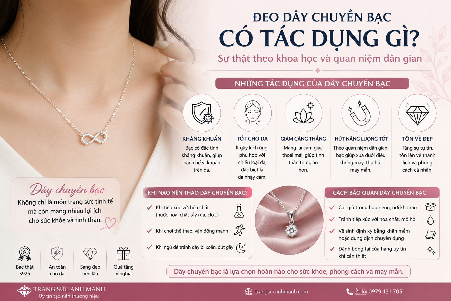 Đeo Dây Chuyền Bạc Có Tác Dụng Gì? Sự Thật Theo Khoa Học Và Quan Niệm Dân Gian