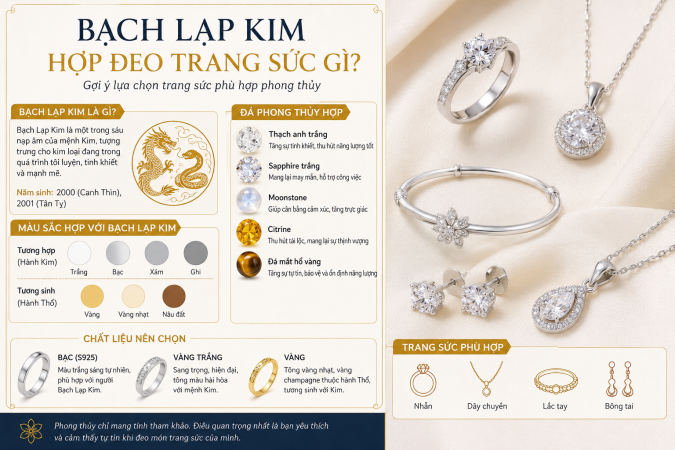 Bạch Lạp Kim hợp đeo trang sức gì?