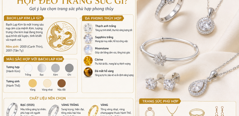 Bạch Lạp Kim hợp đeo trang sức gì