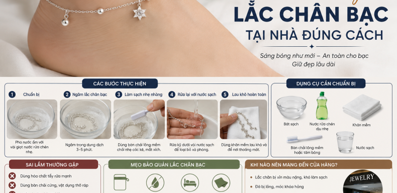 Cách làm sáng Lắc chân bạc