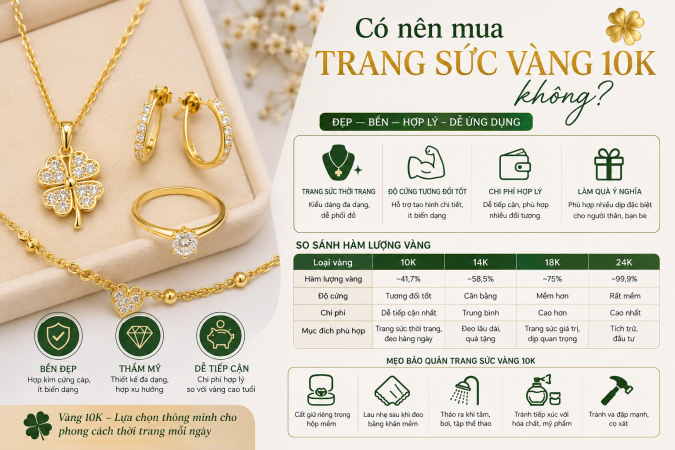 Có nên mua trang sức vàng 10k không?