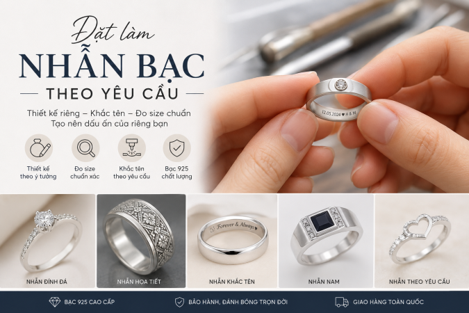 Đặt làm nhẫn bạc theo yêu cầu