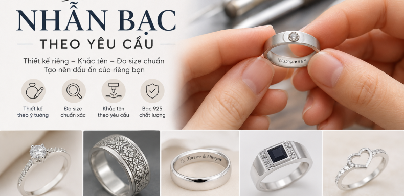 Đặt làm nhẫn bạc theo yêu cầu