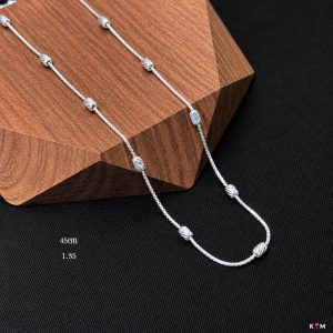 Dây Chuyền Bạc Nữ Dây Ý Bi Oval S Thanh Lịch