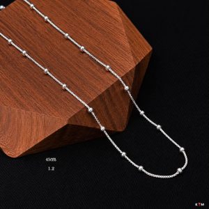 Dây Chuyền Bạc Ý S Hạt Bi Tròn