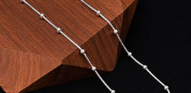 Dây Chuyền Bạc Ý S Hạt Bi Tròn