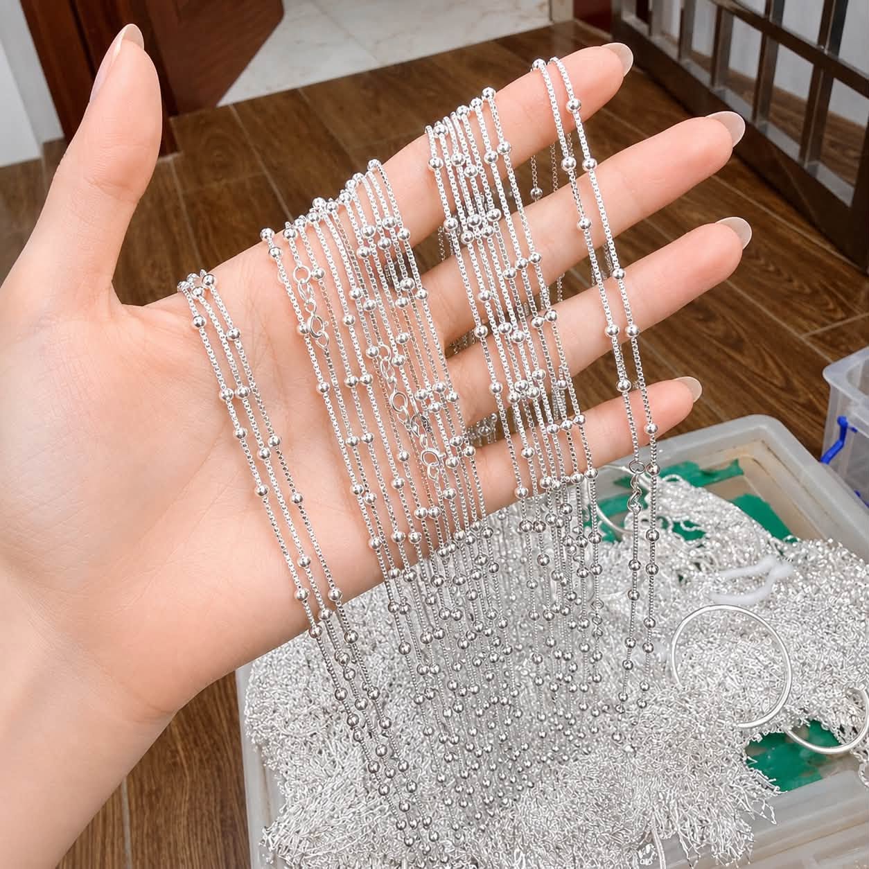 Dây Chuyền Bạc Ý S Hạt Bi Tròn tại Hà Nội Dây Chuyền Bạc Ý S Hạt Bi Tròn tại Hà Nội