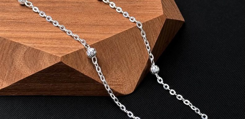 Dây Chuyền Bạc Ý S Mắt Xích Bi Khía