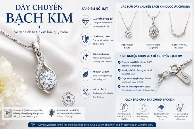 Dây Chuyền Bạch Kim Có Đẹp Không? Cách Chọn Và Kinh Nghiệm Mua