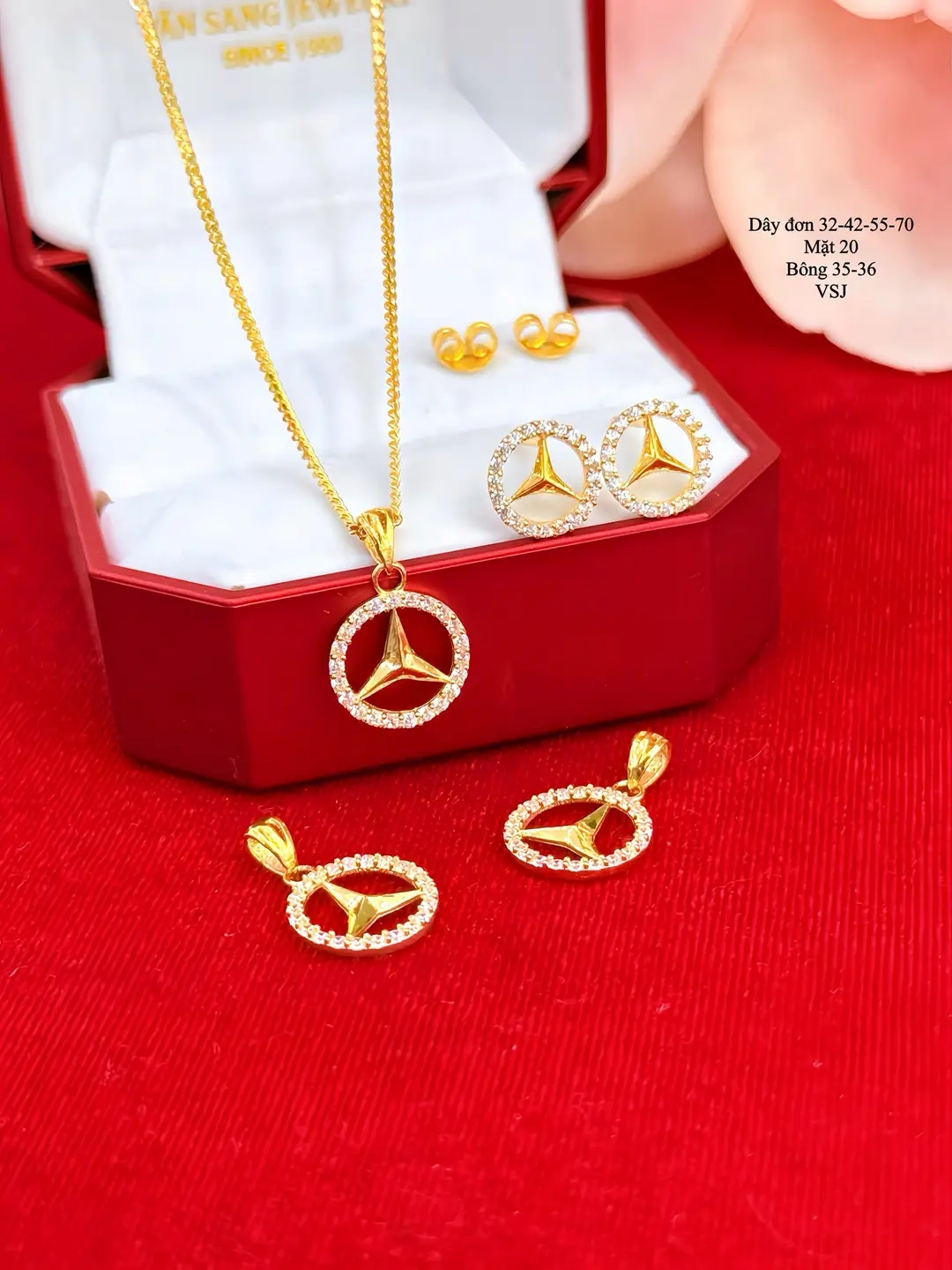Dây Chuyền Vàng Nữ K Mặt Ngôi Sao Đính Đá