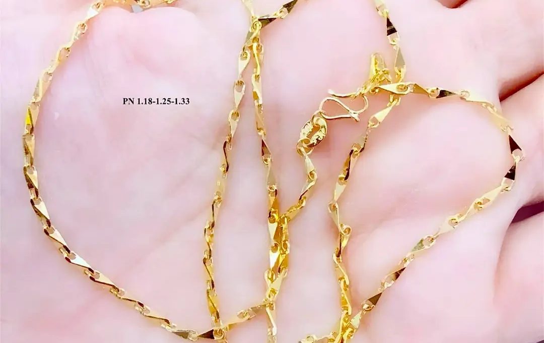 Dây Chuyền Vàng Nữ K Mắt Xích Cắt Kim Cương