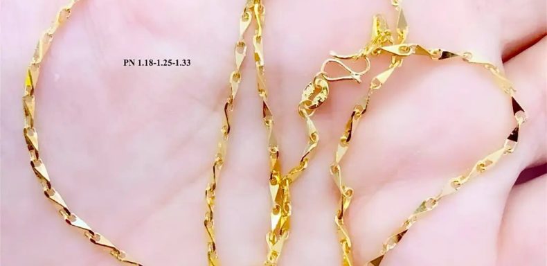 Dây Chuyền Vàng Nữ K Mắt Xích Cắt Kim Cương