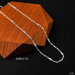 Dây chuyền bạc S mắt xoắn phối đốt