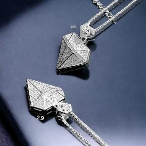 Dây chuyền bạc nam mặt kim cương