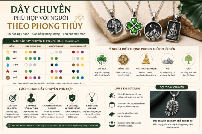 Dây chuyền phù hợp với người theo phong thủy