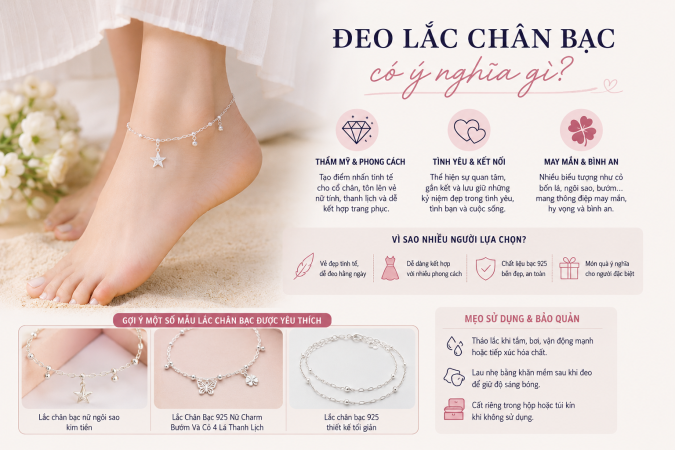 Đeo lắc chân bạc có ý nghĩa gì