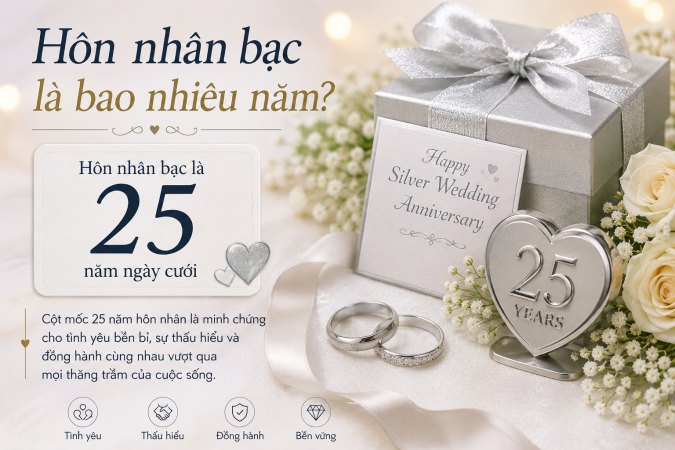 Hôn nhân bạc là bao nhiêu năm? Ý nghĩa của cột mốc 25 năm hôn nhâ