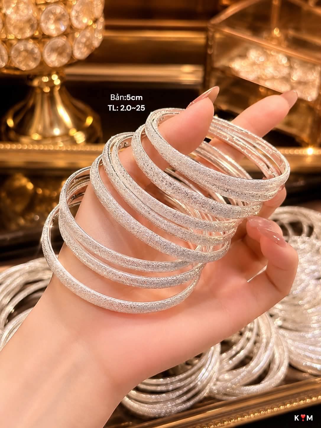 Kiềng Bạc Nữ Trơn Phun Cát Bạc Ta Cao Cấp