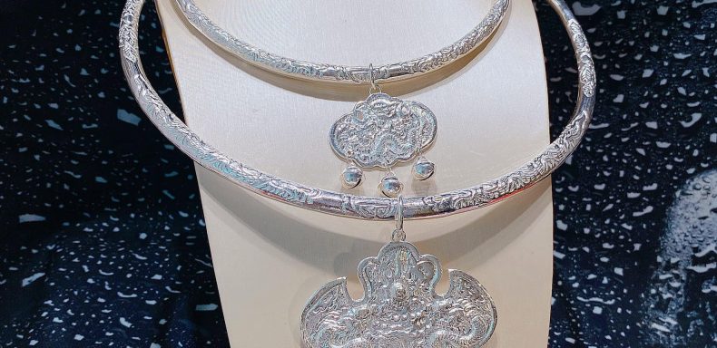 Kiềng bạc đeo cổ dành cho nữ kèm mặt