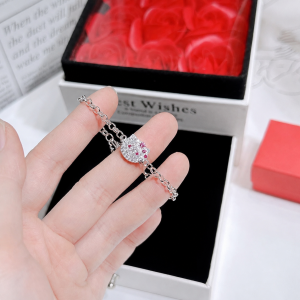 Lắc Tay Bạc Hello Kitty Đính Đá Cao Cấp