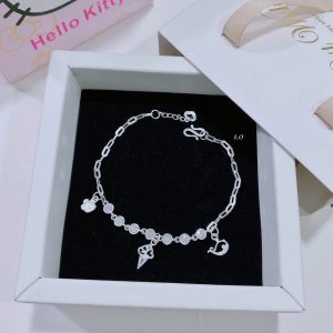 Lắc Tay Bạc Nữ Cây Kem Trái Tim Đính Đá S