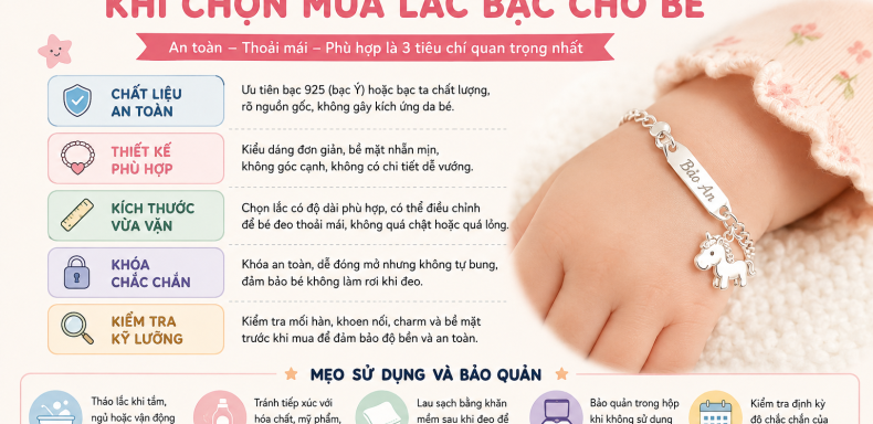 Lưu ý ba mẹ cần biết khi chọn mua lắc bạc cho bé