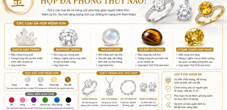 Mệnh Kim hợp đá phong thủy nào