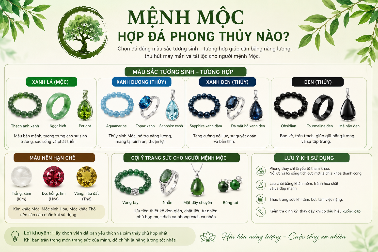 Mệnh mộc hợp đá phong thủy nào