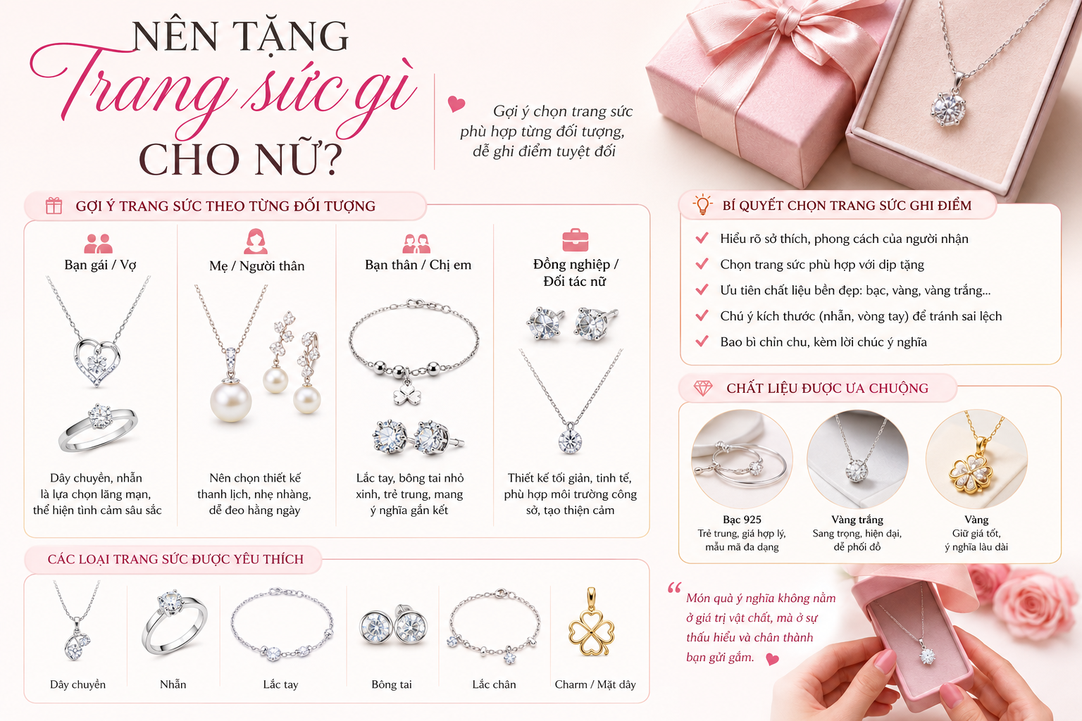 Nên tặng trang sức gì cho nữ?
