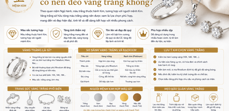 Người mệnh Kim có nên đeo vàng trắng không