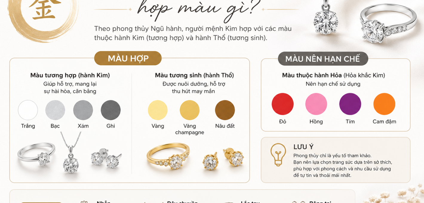 Người mệnh kim hợp màu gì