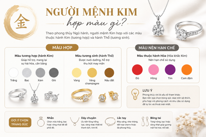 “Người mệnh Kim hợp màu gì?