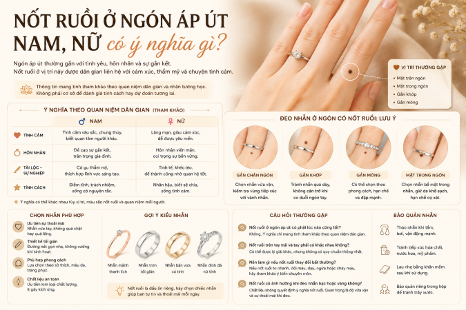 Nốt ruồi ở ngón áp út nam, nữ có ý nghĩa gì?