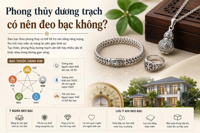 Phong thủy dương trạch có nên đeo bạc không?
