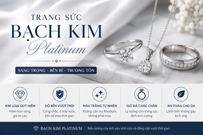 Trang Sức Bạch Kim Platinum Là Gì? Ưu Điểm, Giá Trị Và Cách Chọn Phù Hợp