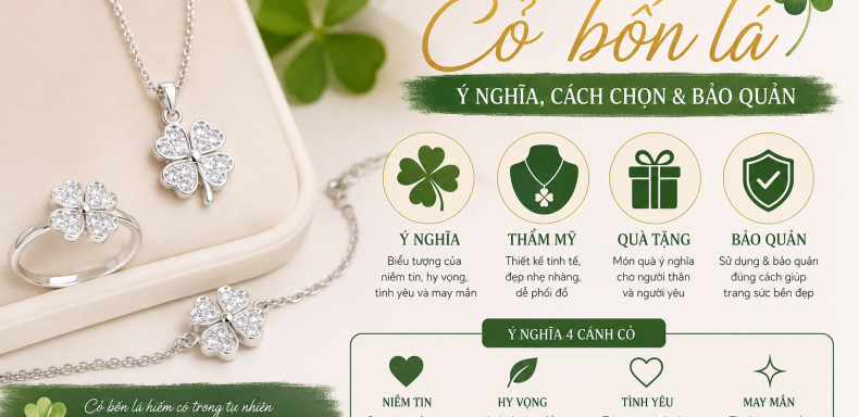 Trang sức hình cỏ bốn lá có ý nghĩa gì