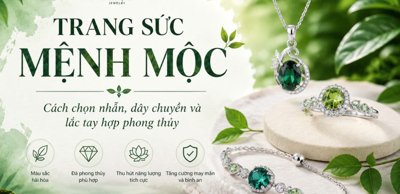 Trang sức mệnh Mộc được nhiều người quan tâm khi muốn lựa chọn nhẫn dây chuyền lắc tay hoặc bông tai theo quan niệm phong