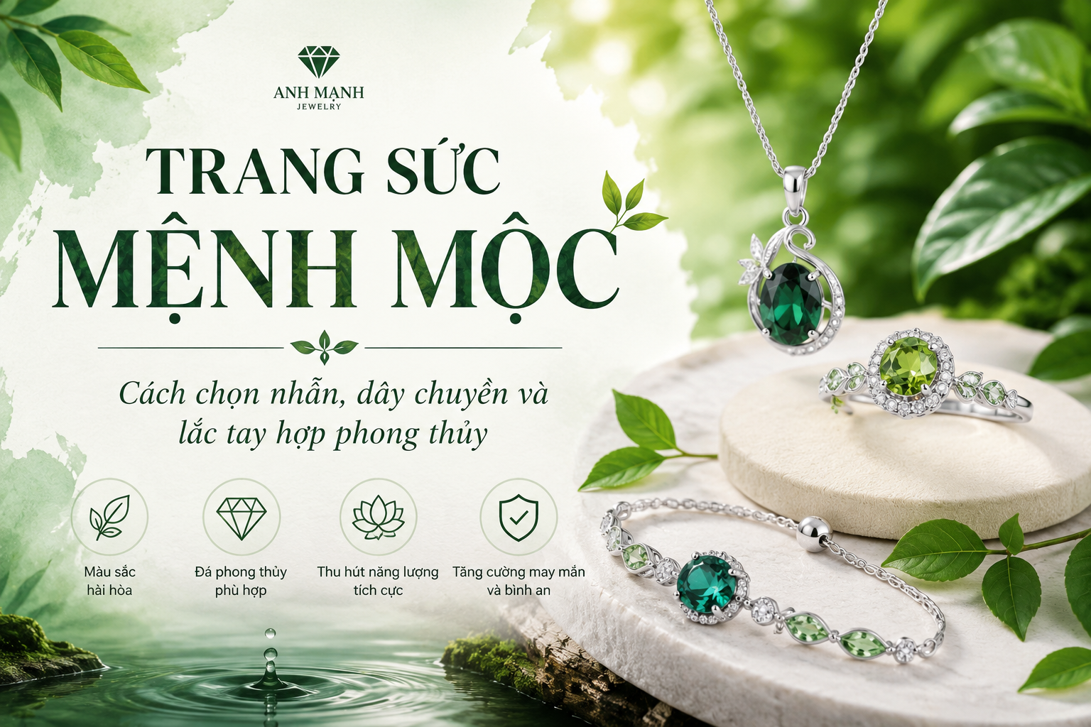 Trang sức mệnh Mộc: Cách chọn nhẫn, dây chuyền và lắc tay hợp phong thủy