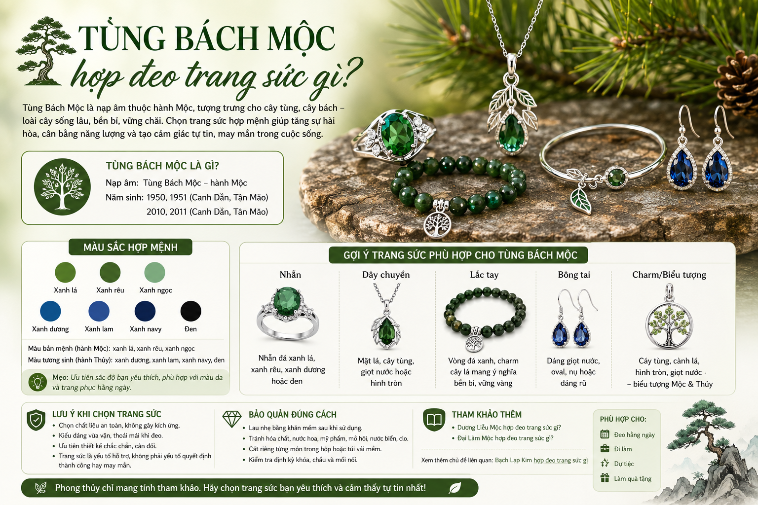 Tùng Bách Mộc hợp đeo trang sức gì?