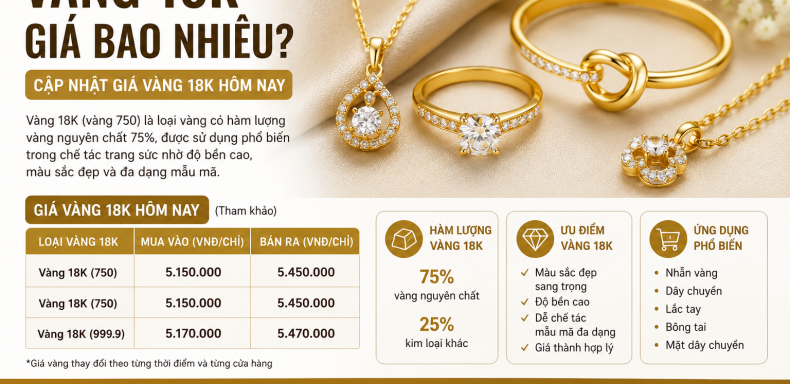 Vàng k giá bao nhiêu chỉ