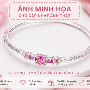 Vòng tay kiềng đính đá hồng