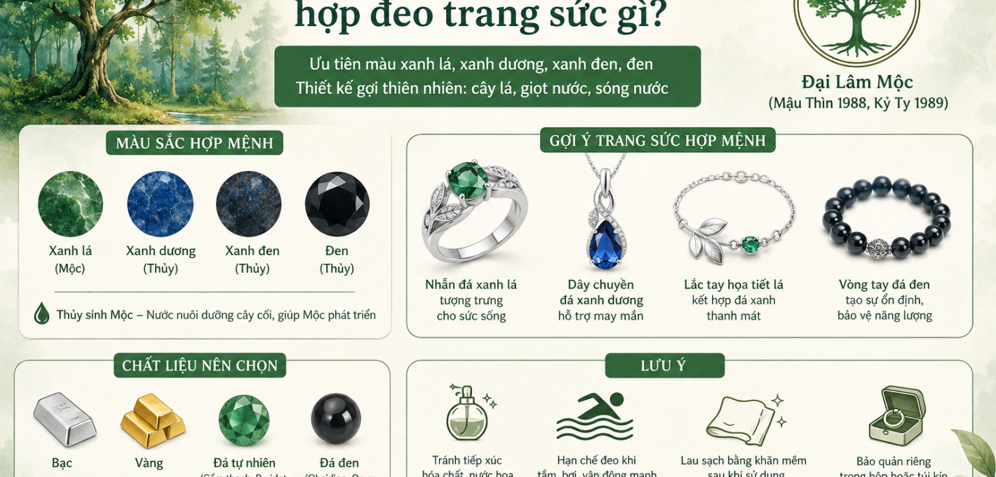 đại Lâm Mộc hợp đeo trang sức gì